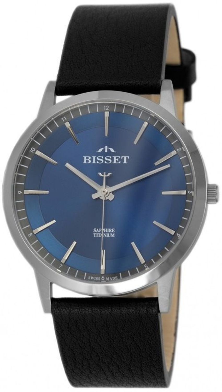 Męski zegarek Bisset Antorn BSCF25DIDX03BX z tytanową kopertą, skórzanym paskiem i mechanizmem RONDA SWISS EOL. Szafirowe szkło i wodoszczelność 30M – elegancja na co dzień.1.jpg